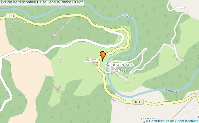 plan Boucle de randonnée Balaguier-sur-Rance : 1 équipements