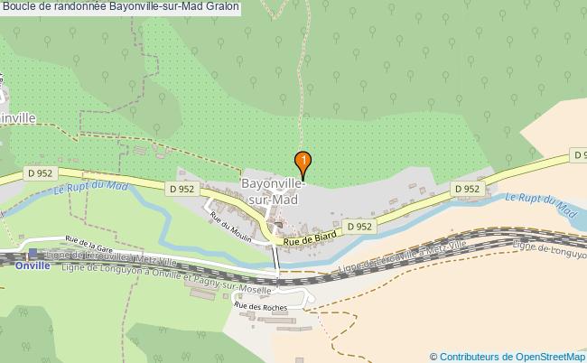 plan Boucle de randonnée Bayonville-sur-Mad : 1 équipements