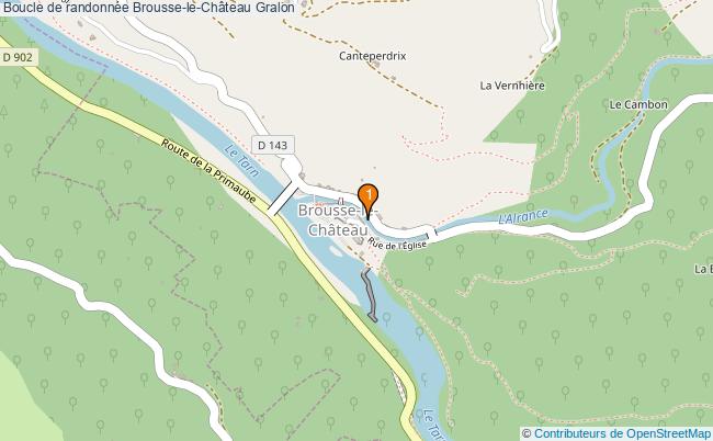 plan Boucle de randonnée Brousse-le-Château : 1 équipements