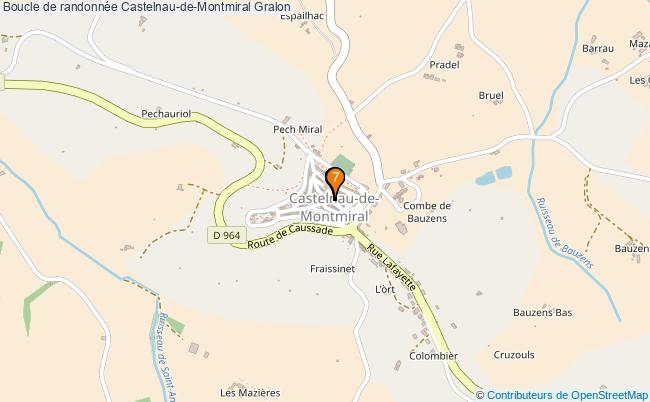 plan Boucle de randonnée Castelnau-de-Montmiral : 7 équipements