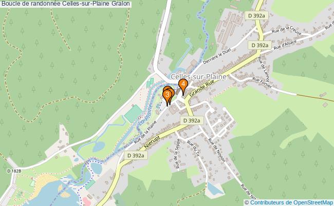 plan Boucle de randonnée Celles-sur-Plaine : 4 équipements