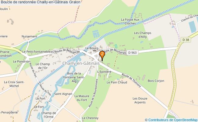plan Boucle de randonnée Chailly-en-Gâtinais : 2 équipements