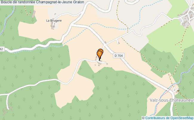plan Boucle de randonnée Champagnat-le-Jeune : 5 équipements