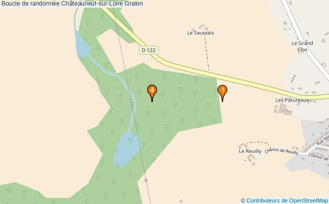 plan Boucle de randonnée Châteauneuf-sur-Loire : 4 équipements