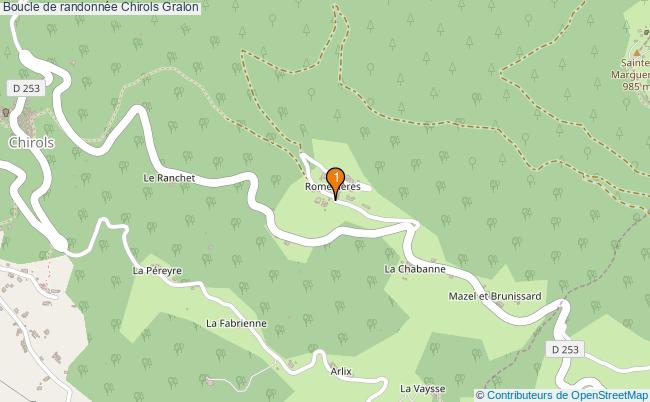 plan Boucle de randonnée Chirols : 1 équipements