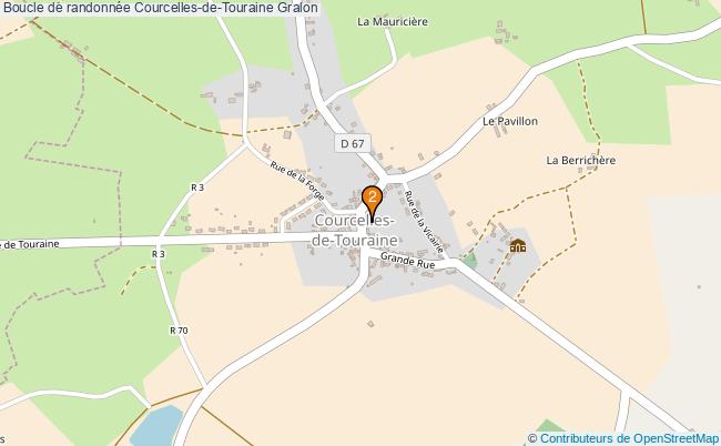 plan Boucle de randonnée Courcelles-de-Touraine : 2 équipements