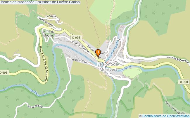 plan Boucle de randonnée Fraissinet-de-Lozère : 1 équipements