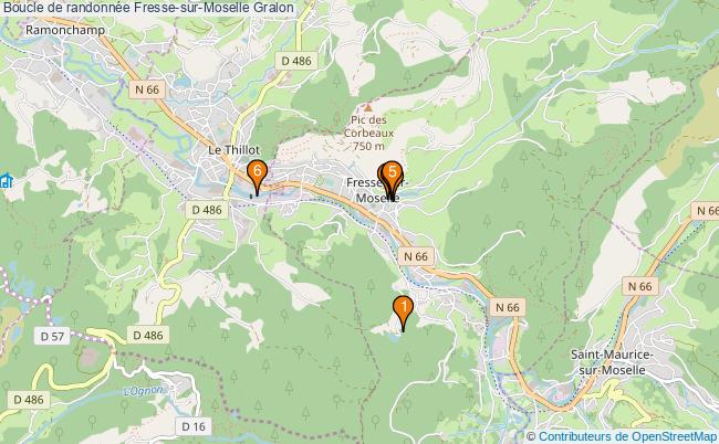 plan Boucle de randonnée Fresse-sur-Moselle : 6 équipements