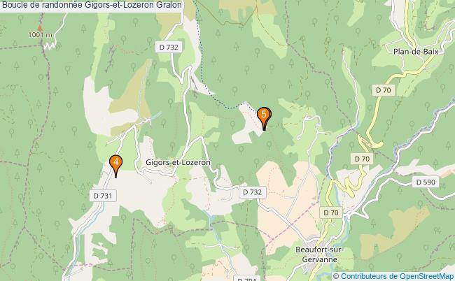 plan Boucle de randonnée Gigors-et-Lozeron : 5 équipements