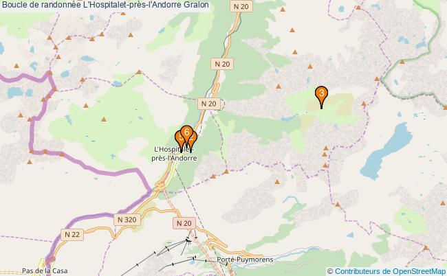 plan Boucle de randonnée L'Hospitalet-près-l'Andorre : 6 équipements
