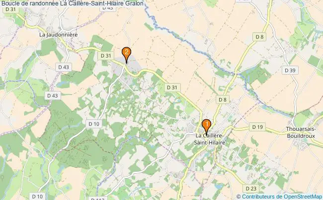plan Boucle de randonnée La Caillère-Saint-Hilaire : 2 équipements