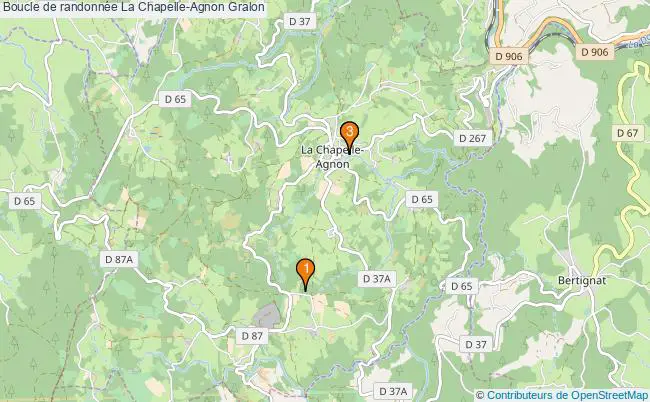plan Boucle de randonnée La Chapelle-Agnon : 3 équipements