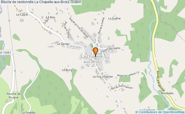 plan Boucle de randonnée La Chapelle-aux-Brocs : 1 équipements