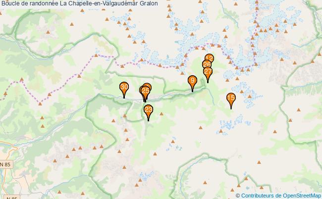plan Boucle de randonnée La Chapelle-en-Valgaudémar : 30 équipements