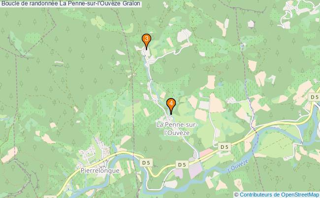 plan Boucle de randonnée La Penne-sur-l'Ouvèze : 4 équipements