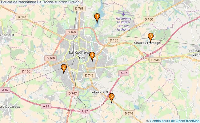 plan Boucle de randonnée La Roche-sur-Yon : 5 équipements