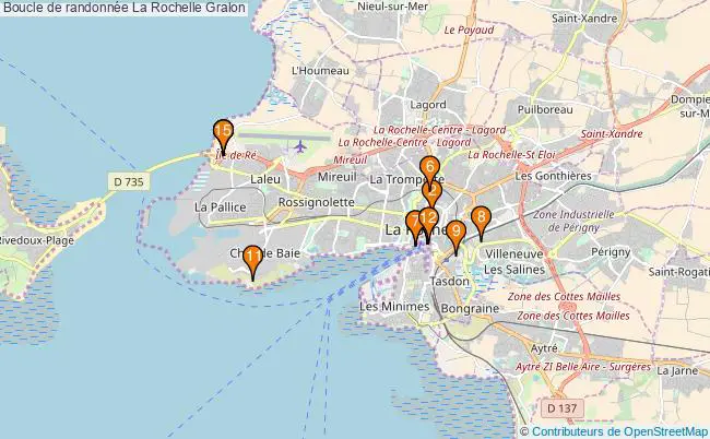 plan Boucle de randonnée La Rochelle : 15 équipements