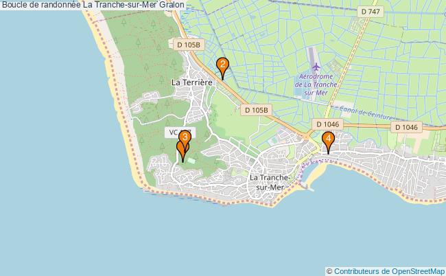 plan Boucle de randonnée La Tranche-sur-Mer : 4 équipements