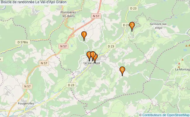 plan Boucle de randonnée Le Val-d'Ajol : 11 équipements