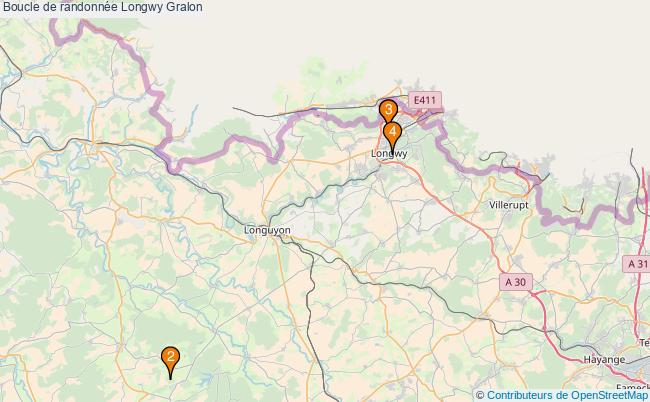 plan Boucle de randonnée Longwy : 4 équipements