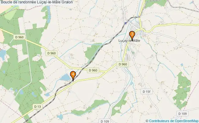 plan Boucle de randonnée Luçay-le-Mâle : 4 équipements