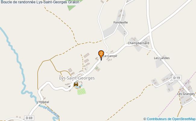 plan Boucle de randonnée Lys-Saint-Georges : 2 équipements