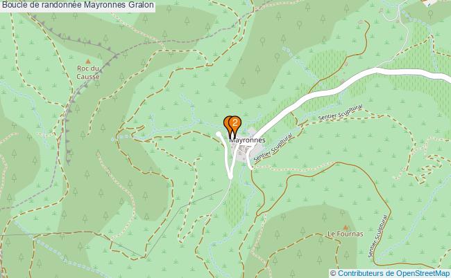plan Boucle de randonnée Mayronnes : 2 équipements