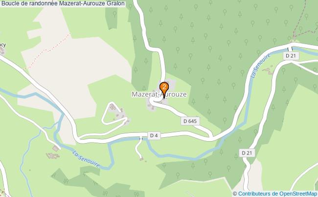plan Boucle de randonnée Mazerat-Aurouze : 2 équipements