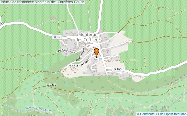 plan Boucle de randonnée Montbrun-des-Corbières : 1 équipements
