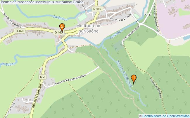 plan Boucle de randonnée Monthureux-sur-Saône : 2 équipements
