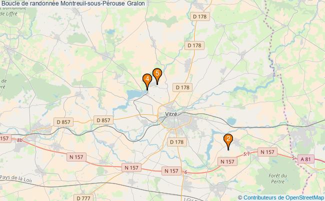 plan Boucle de randonnée Montreuil-sous-Pérouse : 5 équipements