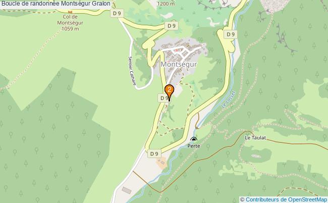 plan Boucle de randonnée Montségur : 2 équipements