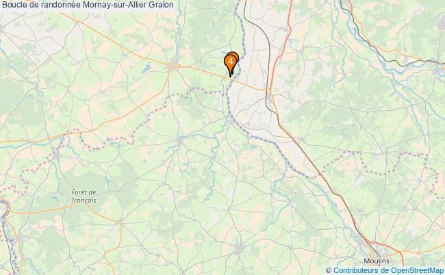 plan Boucle de randonnée Mornay-sur-Allier : 4 équipements