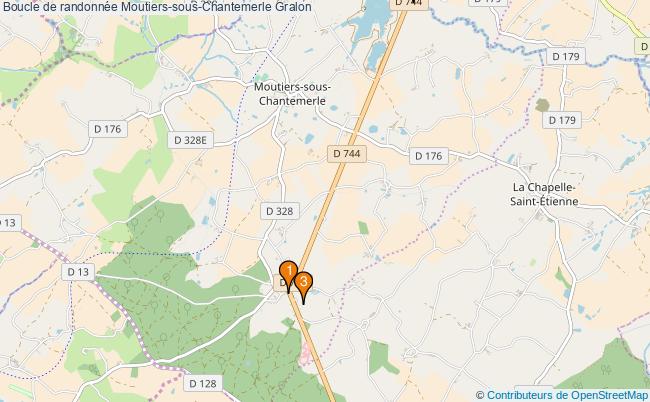 plan Boucle de randonnée Moutiers-sous-Chantemerle : 3 équipements