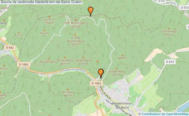 plan Boucle de randonnée Niederbronn-les-Bains : 3 équipements