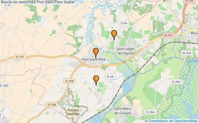 plan Boucle de randonnée Port-Saint-Père : 3 équipements