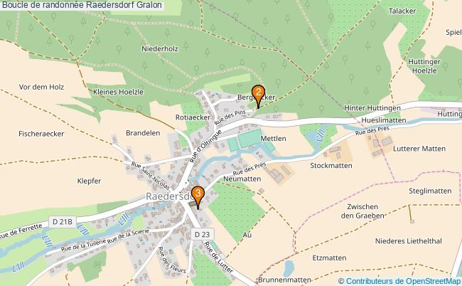 plan Boucle de randonnée Raedersdorf : 3 équipements