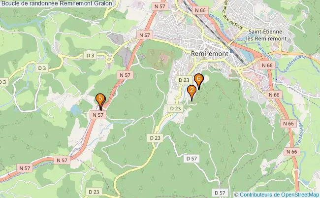 plan Boucle de randonnée Remiremont : 6 équipements