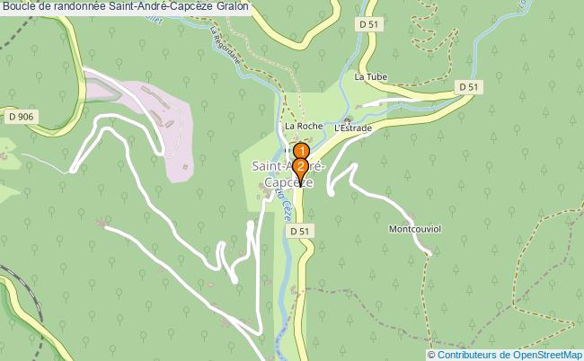 plan Boucle de randonnée Saint-André-Capcèze : 2 équipements