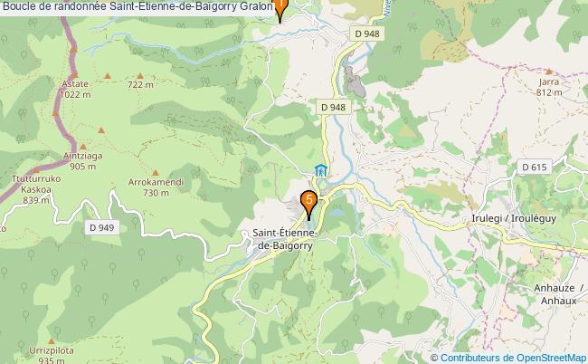 plan Boucle de randonnée Saint-Etienne-de-Baïgorry : 5 équipements
