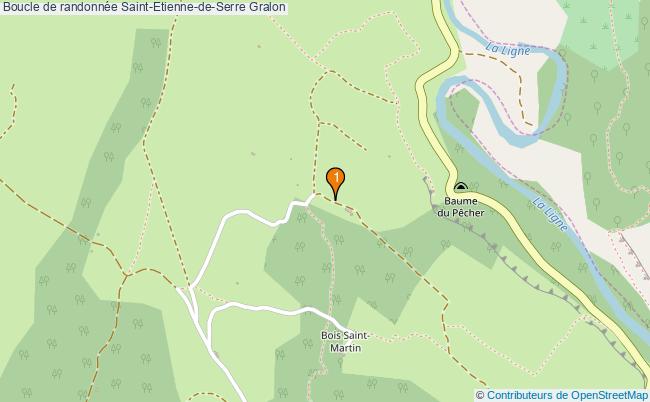 plan Boucle de randonnée Saint-Etienne-de-Serre : 1 équipements