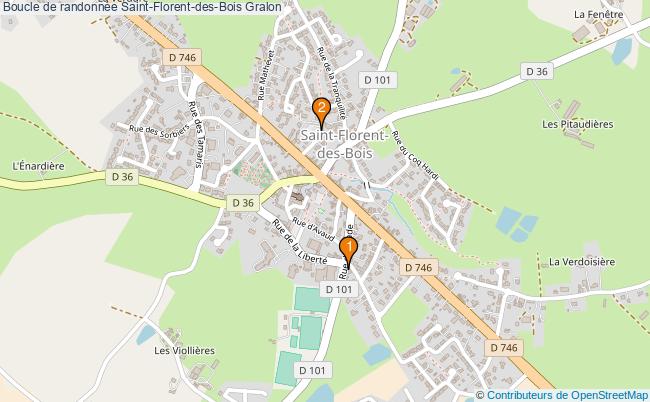 plan Boucle de randonnée Saint-Florent-des-Bois : 2 équipements