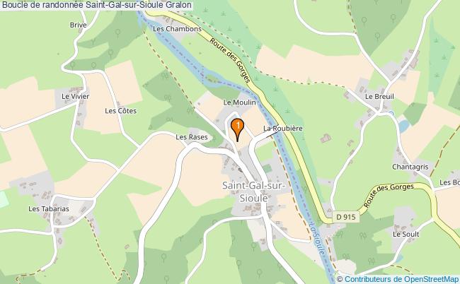 plan Boucle de randonnée Saint-Gal-sur-Sioule : 1 équipements