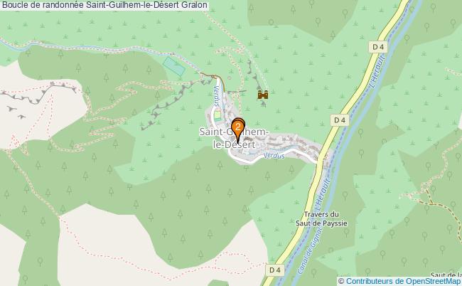 plan Boucle de randonnée Saint-Guilhem-le-Désert : 2 équipements