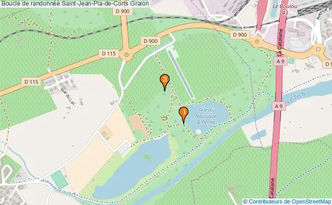 plan Boucle de randonnée Saint-Jean-Pla-de-Corts : 3 équipements