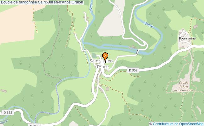 plan Boucle de randonnée Saint-Julien-d'Ance : 3 équipements