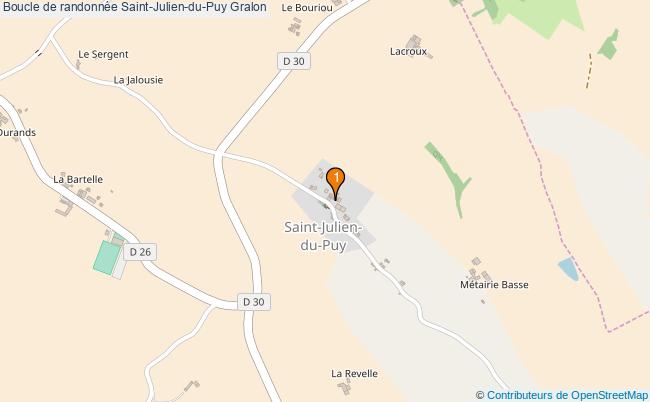 plan Boucle de randonnée Saint-Julien-du-Puy : 1 équipements