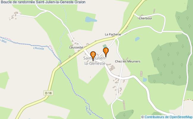 plan Boucle de randonnée Saint-Julien-la-Geneste : 2 équipements