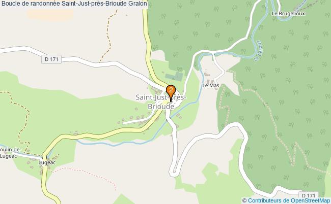 plan Boucle de randonnée Saint-Just-près-Brioude : 2 équipements