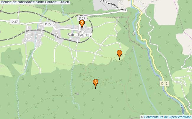 plan Boucle de randonnée Saint-Laurent : 3 équipements